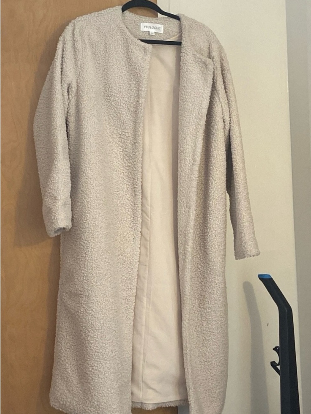 Prologue Cream Teddy Bouclé Open-Front Coat